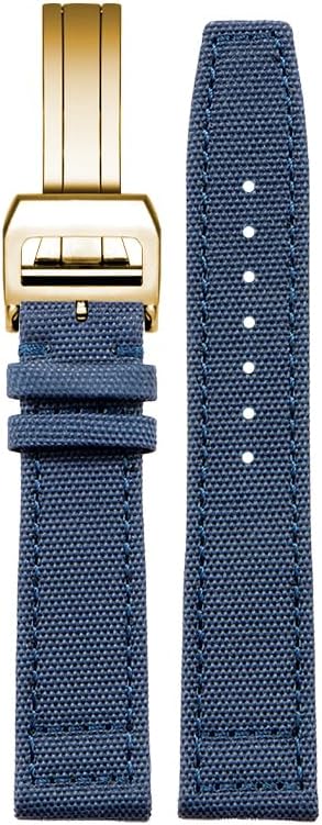 Canvas Nylon Watch Strap For IWC Pilot's Mark XVIII Portuguese Portofino Men's Genuine Leather