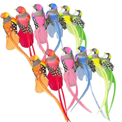 Artificial Birds Long Tail Fake Bird for Craft Home Ornaments Garden Wedding Party Decoration Embellishing