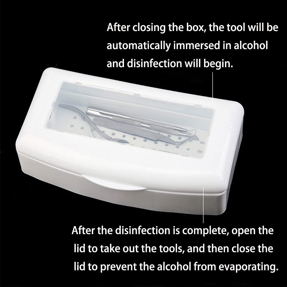 2 vaschette per sterilizzazione barbicida, con coperchio trasparente, contenitore sterilizzatore per strumenti per manicure e disinfezione pulita
