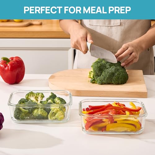 Image of Vtopmart 2Pack 30oz Meal Prep Container Glass with Lids