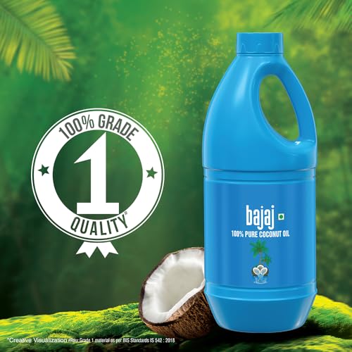 Image of Bajaj 100% Pure Coconut Oil 900ml | Made with Premium Grade 1 Quality Coconuts