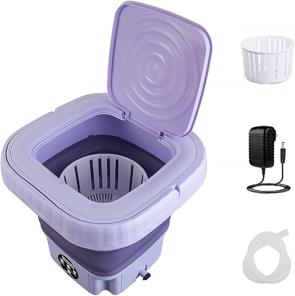 Vxoyo 12L Portable Washing Machine with Spin Dryer, 2-in-1 Foldable Mini Machine & Touchscreen One-Button Operation Small Washing Machine for Baby Clothes, Underwear, Camping, Dorm, Apartments - 1