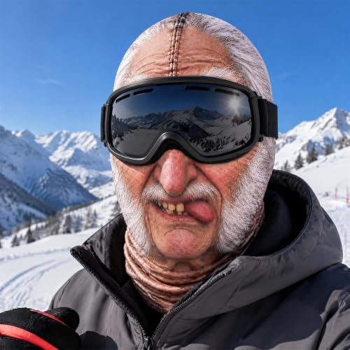 Funny Old Man Ski Mask Balaclava, Realistic Full Face Cover for Men Women - image 2