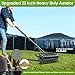 Seeutek 23 Inch Rolling Lawn Aerator - Upgraded Heavy Duty Aerator Lawn Soil Penetrator Spikes w/ 3 Adjustable Height Handles, Manual Aerator Lawn Tool for Garden Yard