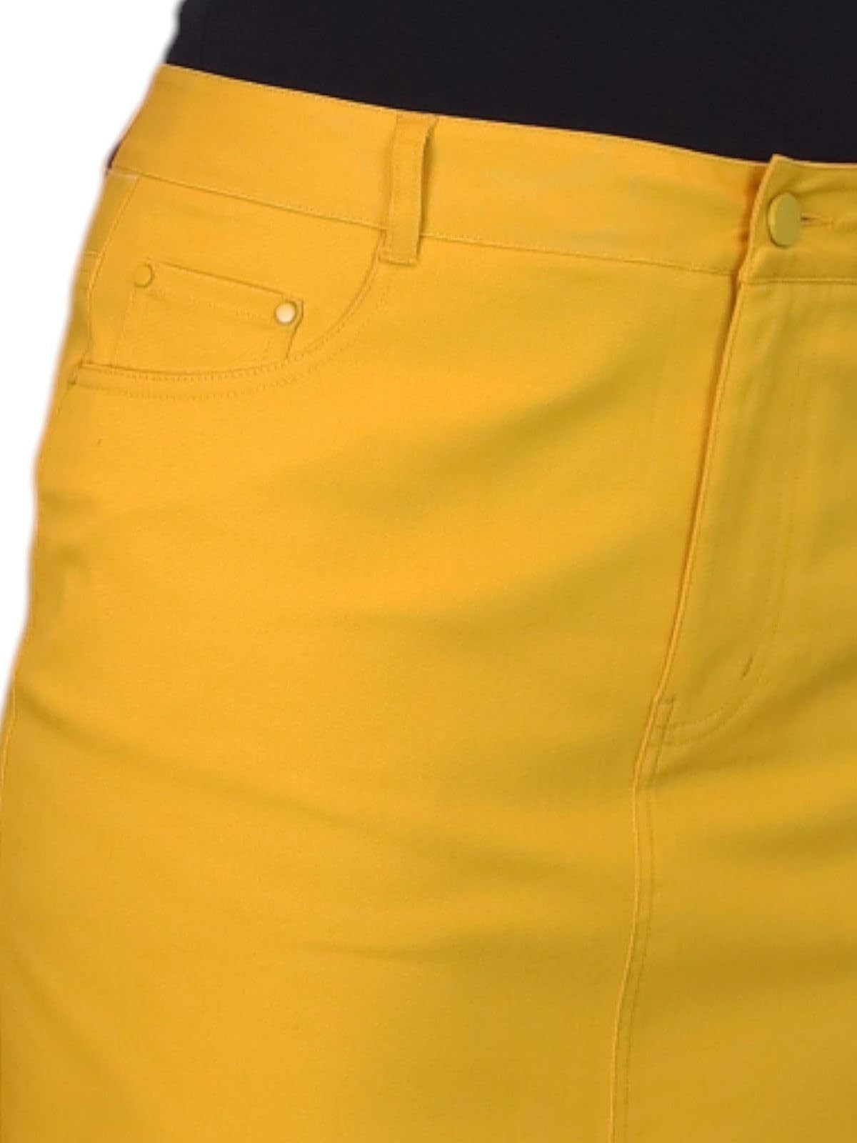 Falda De Lápiz Estilo Jeans Elásticos De Algodón Pesado para Mujer Casual 38-48