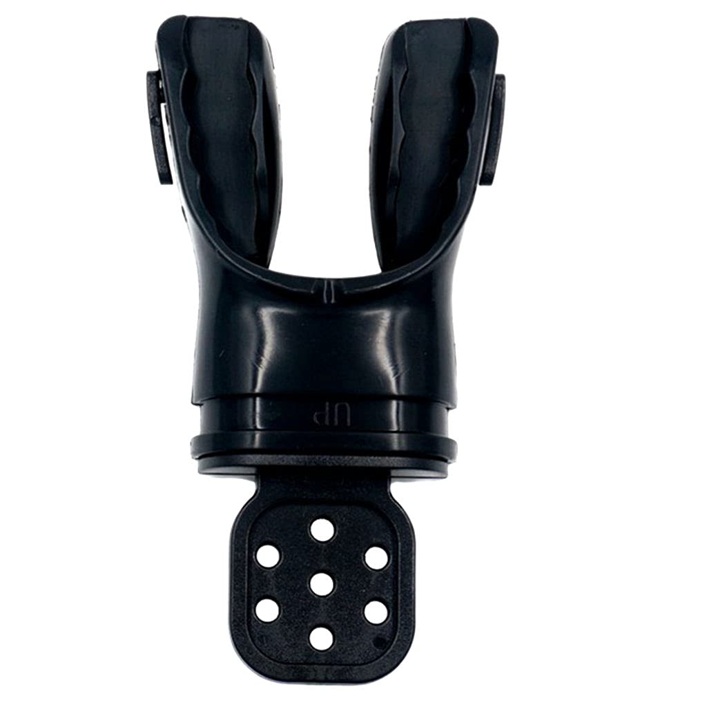 Dovewill Comfort Silicone Scuba Diving Dive Snorkel Standard Moldable Unisex Bite Mouthpiece Regulator with Tie Wrap - Choice of Color - Black