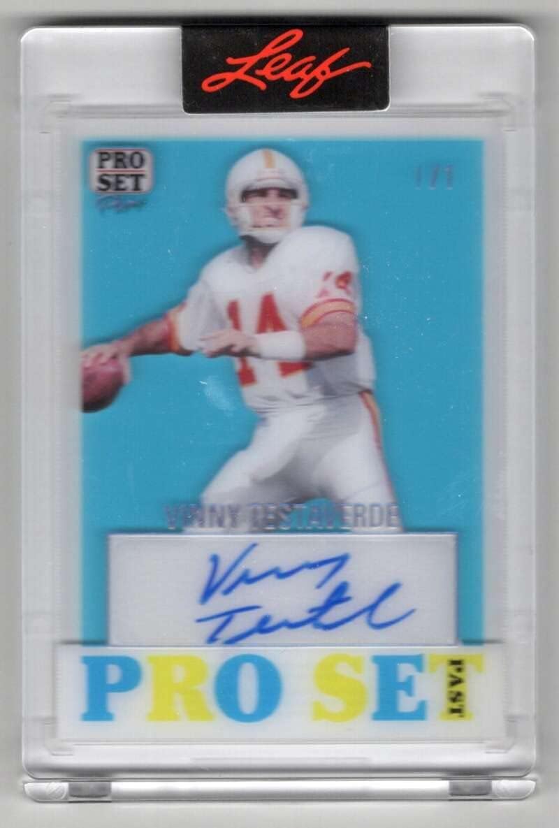 VINNY TESTAVERDE 1/1 AUTO 2023 Leaf Pro Set Pure 1/1 Autograph Past Prose 1960 Silver #PSP-VT1 Jets Buccaneers NFL MT-MT+ Football One of One