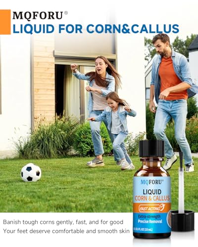 MQFORU 15ml Hühneraugen Entferner Lösung, Corn Remover, HüHneraugen Entferner, Mais Linderung von Maisschmerzen und Fußpflege mit Pinsel
