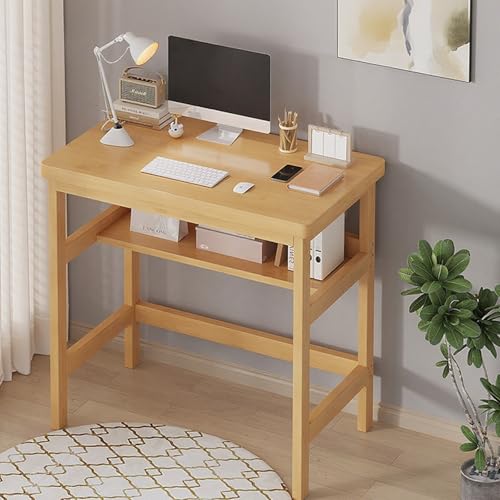 NOBBAT パソコンデスク 机 pcデスク デスク 学習机 勉強机 耐荷重150KG 長さ80/100/120cm シンプル おしゃれ お手入れが簡単 在宅勤務 省スペース 下棚付き 二層収納 小さなアパートに適しています(木の色,80x40x100cm