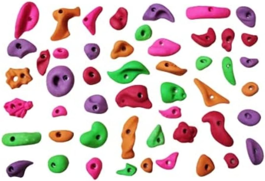 Adventure Rock Multi-Size Wall Climbing Holds (Set of 30) for Kids and Adult, DIY Wall Climbing Holds for Indoor and Outdoor Play (Multicolor) with Installation KIT