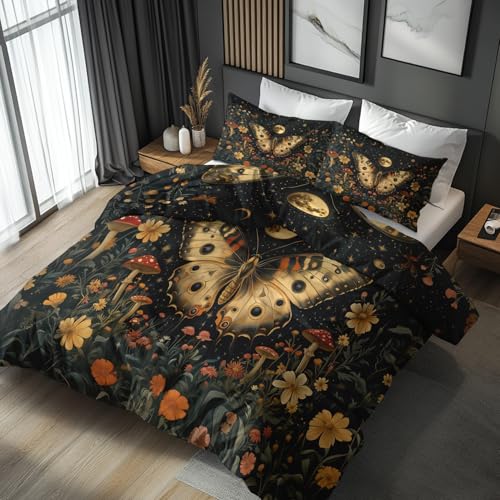 Parure de lit gothique réversible en microfibre douce avec zip résistant - 4