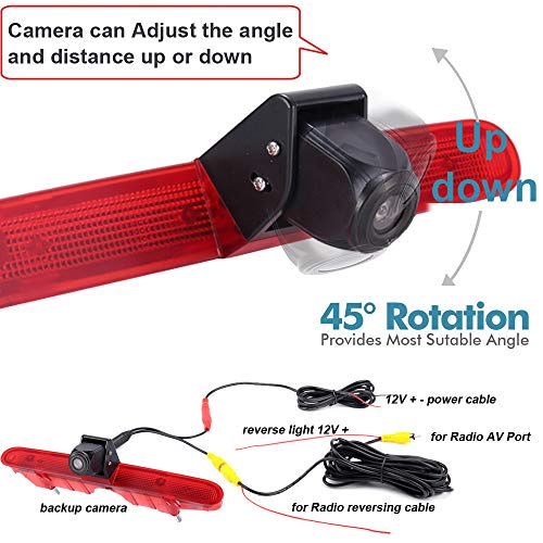 HD Brake Light Reversing Camera Parking Camera Parking Aid with Angle Adjustable Compatible with Toyota Proace / Citroen Berlingo B9 Mk2 MK3 Furgon / Opel Combo / Saloon X19 / Peugeot Partner - Image 3