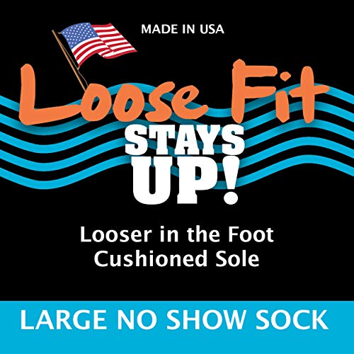 Loose Fit Stays Up Cushioned No Show Socks (Pack of 3)2