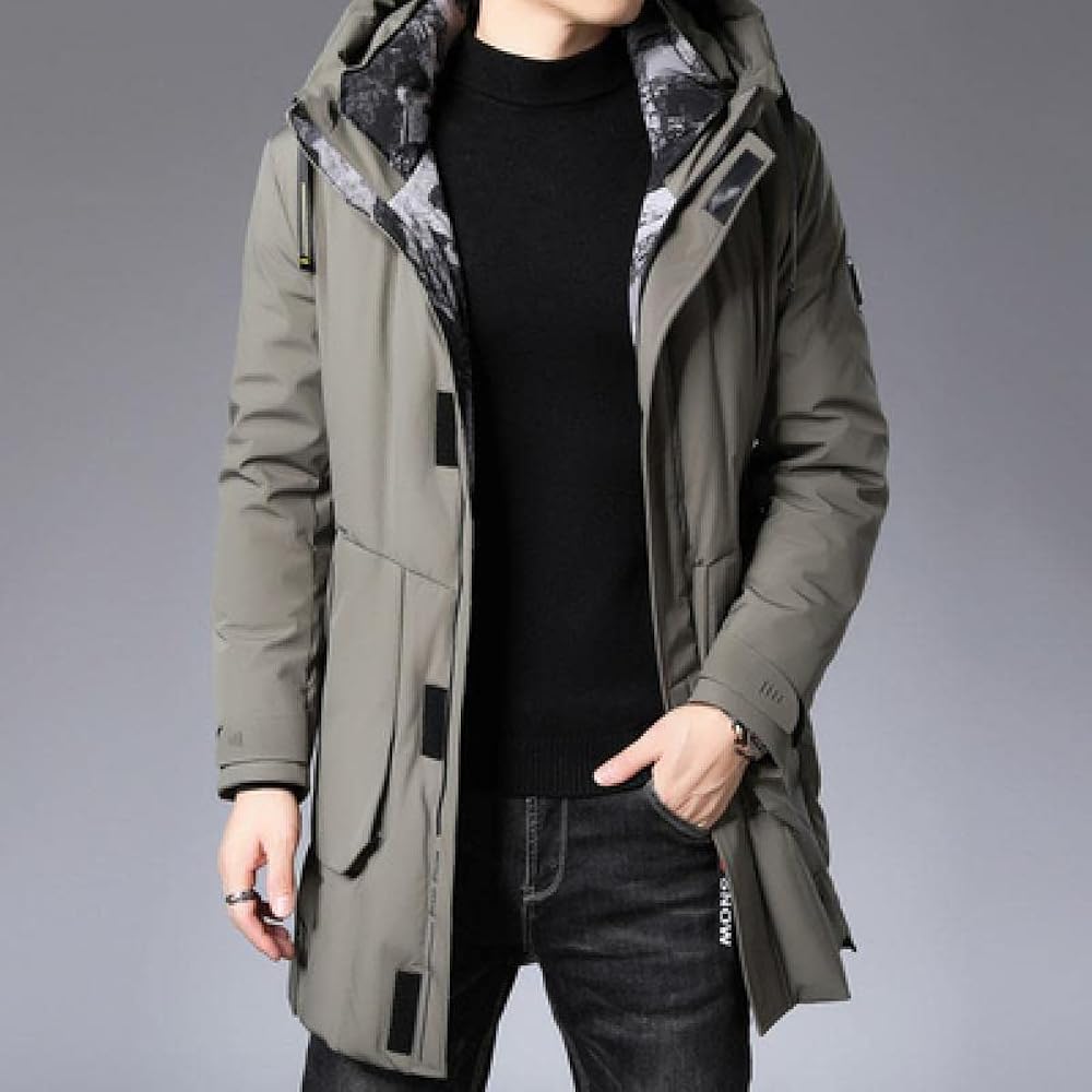 Parka Hombre Chaqueta De Invierno Para Hombre, Abrigo Largo Con