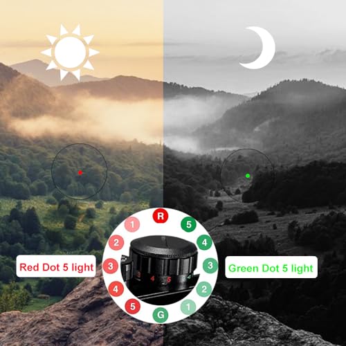 Paike 1X40 Red Dot Sight Red Green Dot Illuminated,11mm/20mm Rail,Protector Covers Rifle Scope - Image 4