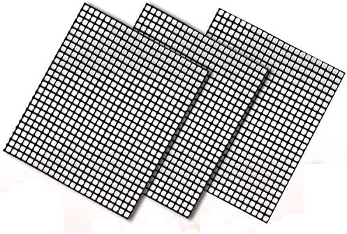 BBQ Grill Mesh Mat Set of 3 Non Stick Grill Mat Durable Cooking Mat Reusable Grilling Sheets Easy to Clean Barbecue Grill Accessories for Gas, Charcoal, Electric Grill, 15.75" x 13"