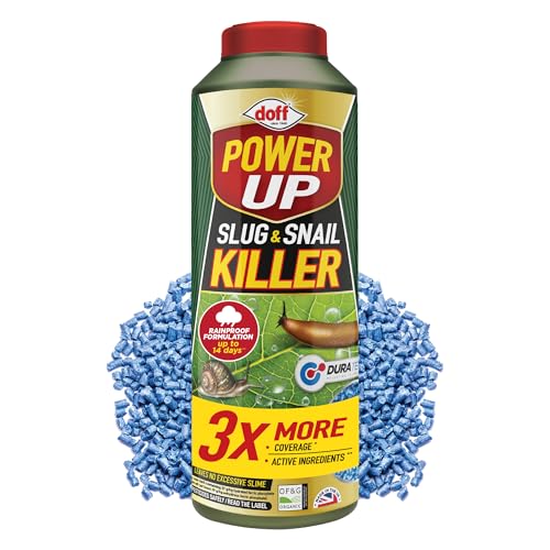Power Up Slug & Snail Killer - 3x More Powerful, 3x More Coverage Slug Pellets for Gardens & Homes - Rainproof & Fast-Acting Slug & Snail Control, 500g