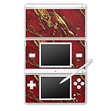 Autocollant Compatible avec Nintendo DS Lite Sticker Film Autocollant Rouge Glitter Or