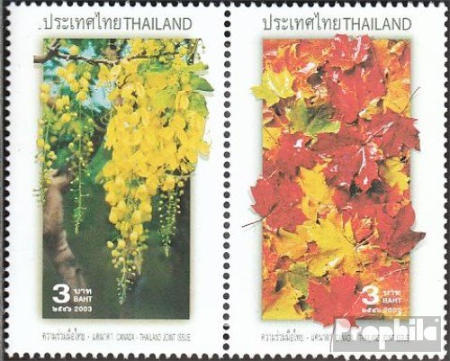 Prophila Collection Thailand 2205A-2206A Coppia (Completa Edizione) 2003 Nazionale Simboli (Francobolli per i Collezionisti) Piante / Funghi