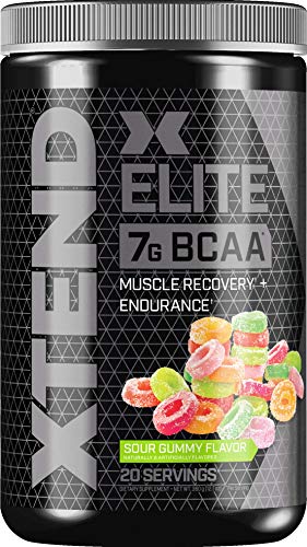 XTEND Elite BCAA Powder Sour Gummy | Sugar Free Post Workout Muscle Recovery Drink with Amino Acids | 7g BCAAs for Men & Women| 30 Servings, 1.19 lb, 19.04 oz
