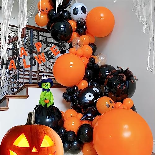 Image of 150pcs Orange Balloons Different Sizes Pack, 18 12 10 5 Inch Party Balloon Garland Arch Kit for Halloween Birthday Graduation Baby Shower Party Decorations(With 2 Ribbons)