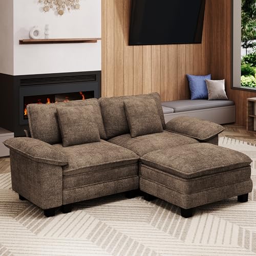MIXPATIO Modular Sectional Couch Cloud Sofa Taupe 88" L