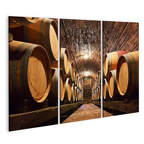 Tableau sur toile cave à vin pour transformer un mur vide en décor de cave souterraine