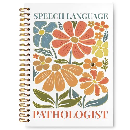 VIIJJUE Speech Language Pathologist SLP Gifts Notebook, Speech Therapy Appreciation Journal, Groovy 70s Retro Floral Therapy Journal, Audiologist Hardcover Spiral Notebooks, 5.5x8.3 Inch
