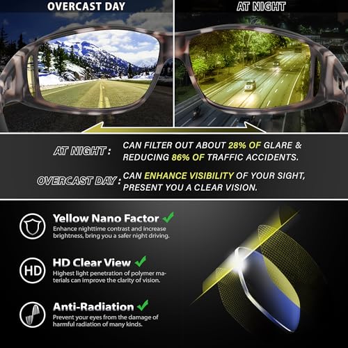 Image of URUMQI Night Vision Driving Glasses Fit Over Eyeglasses for Men Women