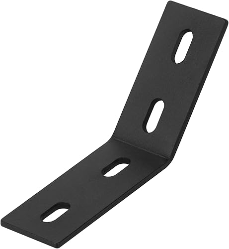 Miniatura 3 de heneng 10 piezas de soporte de ángulo de 45 grados, 3 x 1-1/2 x 3 pulgadas, soporte de esquina ranurado, calibre 8