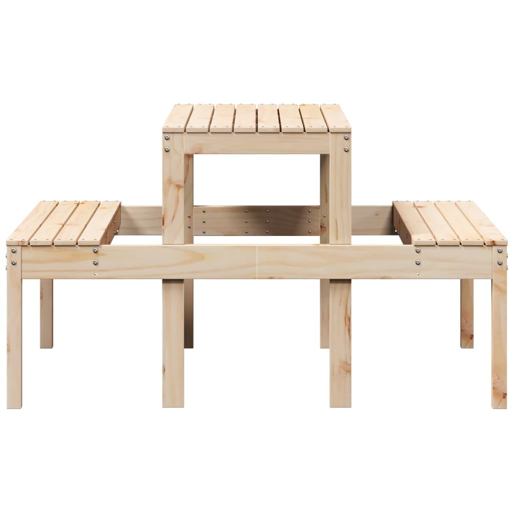 Mesa de picnic de madera de pino maciza, 110 x 134 x 75 cm, resistente a la intemperie, estable, para jardín, terraza, balcón, exterior, camping y salón, ahorra espacio, fácil de limpiar