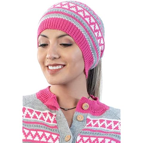 INTI ALPACA Beanie Alpaca Hat for Women - Ponytail Alpaca Hat Grey Cover