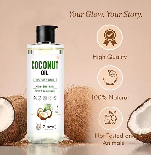 Image of Naturals Organic Cold pressed Coconut Oil, 200ml - Skin & Hair Moisturizer, Massage Oil, Carrier Oil for Essential Oils