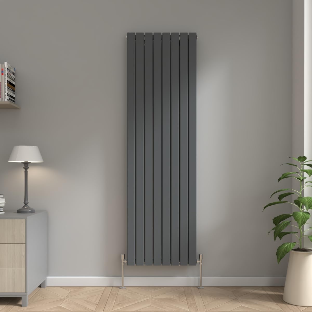 NRG Anthracite Modern 1800x544mm Double Panel Bathroom Central Heating Radiator