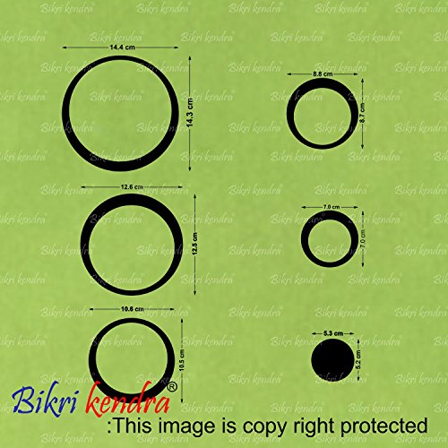Image of Bikri Kendra - 24 Ring Black & Red(2) 3D Acrylic Mirror Wall Decor Stickers - for Drawing Room Living Room Bedroom Kids Room Home & Office Sticker