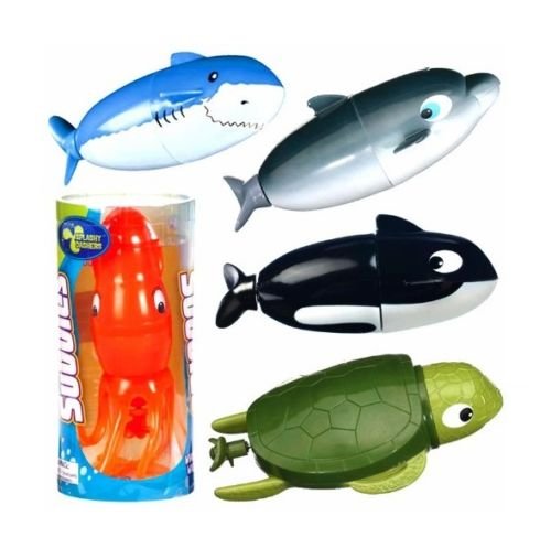 NA Pack of (5) Swimmers Set Turtle Whale Shark Squid Dolphin Race Dive Flip SubBug Water Tub Pool Toys
