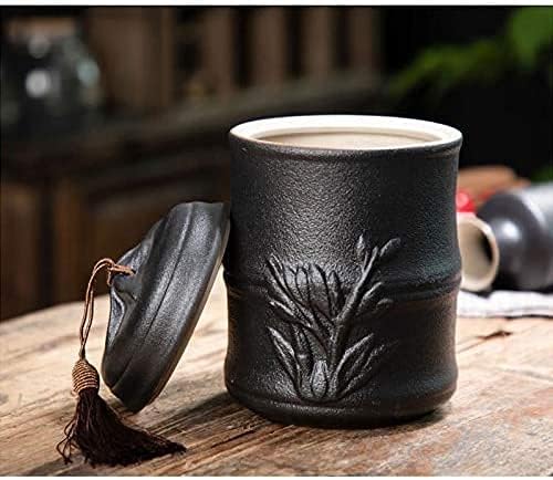 Japanese Sake Set, Sake Cup Set，Sake Bottle Crafts Cup，Sake Pot and Sake Cup， Japanese Sake Set Black Ceramic 6-Piece Sake Set, 15 Ounce Wine Glass Set (With Insulation Pot), Rice Wine Warmer, Hot Win