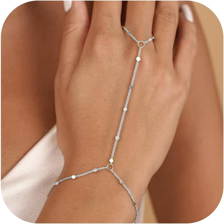 Hand Chain Gold Bracelets for Women Trendy Stuff Ring Bracelet Hand Chain Dainty Chain Bracelet Hand Jewelry Gifts
