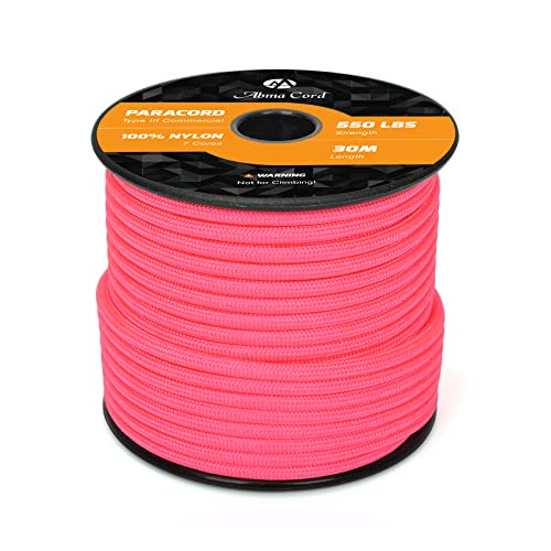 Abma Cord 550 Paracord Schnüre 100% Nylon Seil mit 7 Kern-Strängen Type III Survival Fallschirm (Solid Color Series) Cover