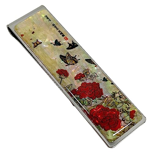 Mother of Pearl Money Clip Wallet Credit Card Slim Bussiness Card Stainless Steel Holder Noble Gift Collection2