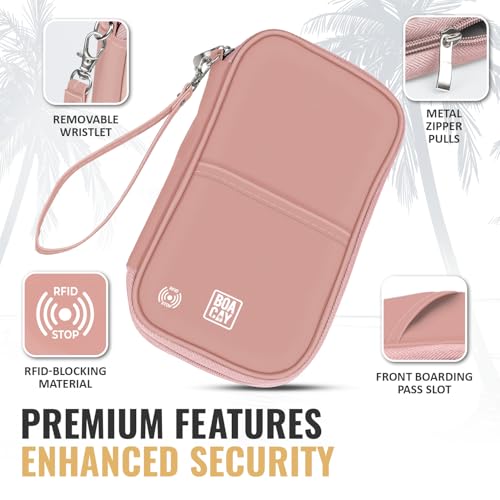 BOACAY Travel Document Organizer with RFID, Family Passport Holder, Wallet for Women & Men, Portable & Waterproof Case for Cards, Boarding Pass, Money by BOACAY - Image 2