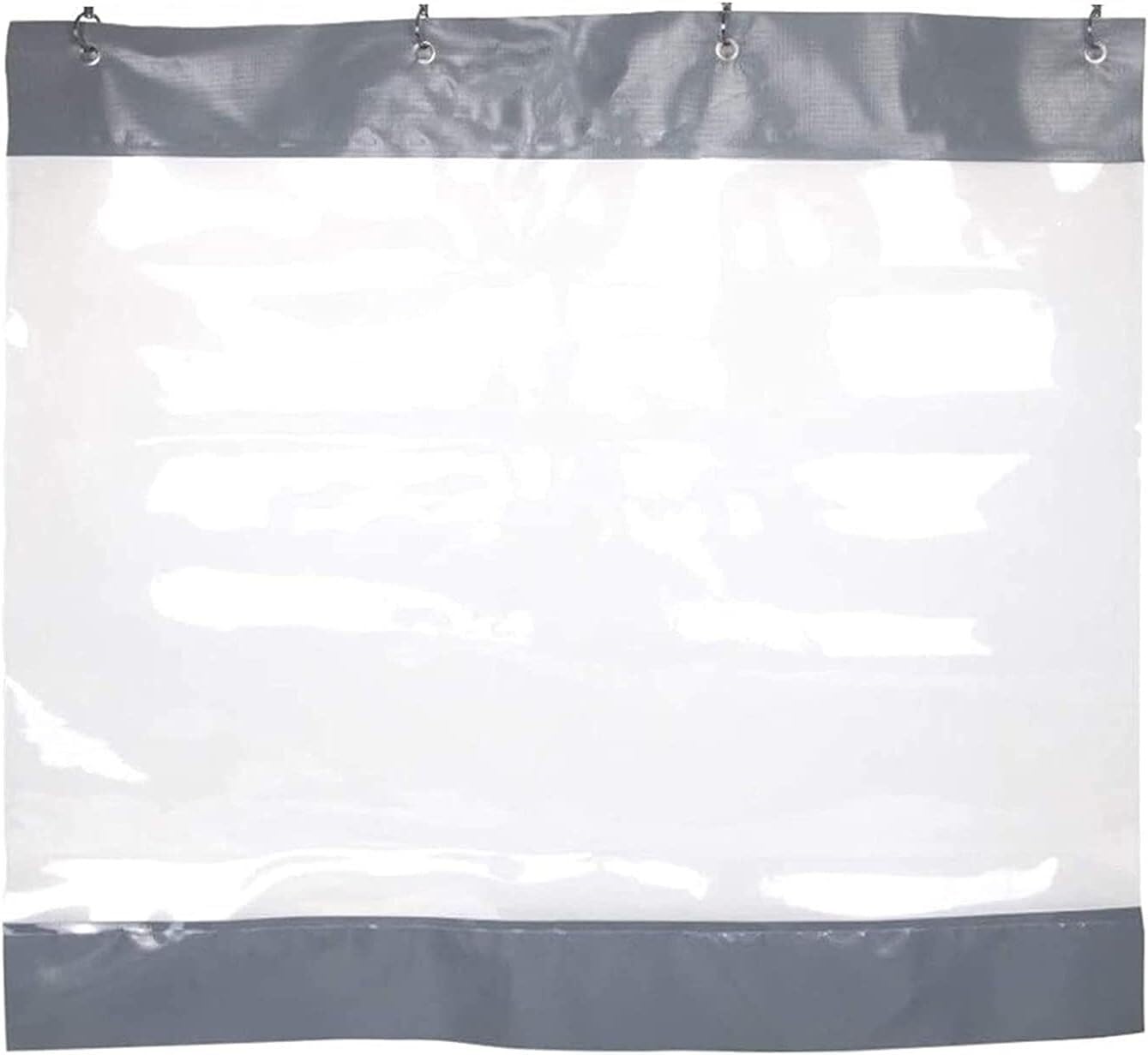 Tenda in PVC trasparente per pergola esterna, impermeabile, con occhielli resistenti, per patio e portico, grigio, 3,6 x 2 m