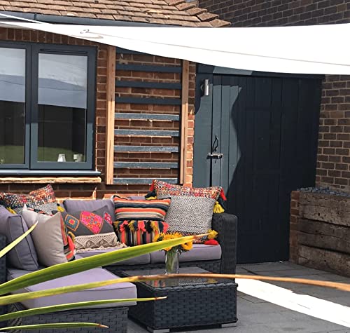 Image of Sun Shade Sail, 98% Sun & UV Rays Blockage 160 GSM Cloths with 1.5 m Nylon Rope Included for Each of The Corners | Multipurpose Uses Home, Garden, Lawn & Outdoor (9.5ft x9.5ft x9.5ft)