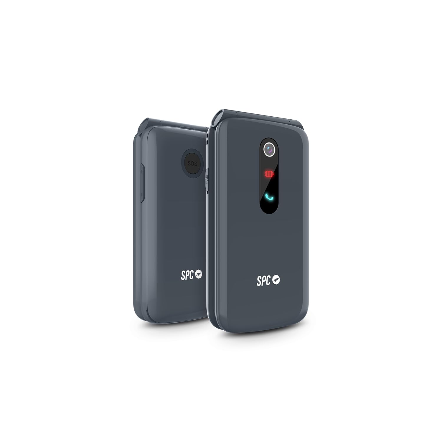 SPC Stella 2 telefon komórkowy z klapką, duże przyciski i klucze, łatwy w użyciu, zdalna konfiguracja, przycisk SOS, USB-C, 3 bezpośrednie pamięci, stacja ładująca, kolor czarny