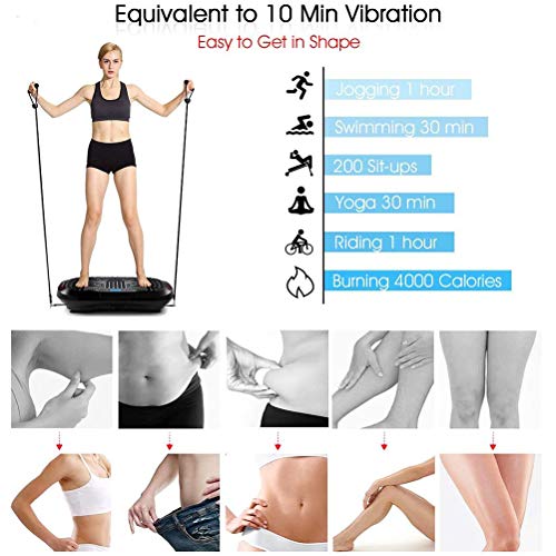 Qwhone Fitness Ultra Slim Power Vibrationsplatte Fett verlieren und Fitnesstraining von Zuause120 Stufen mit LCD Display… – Bild 4