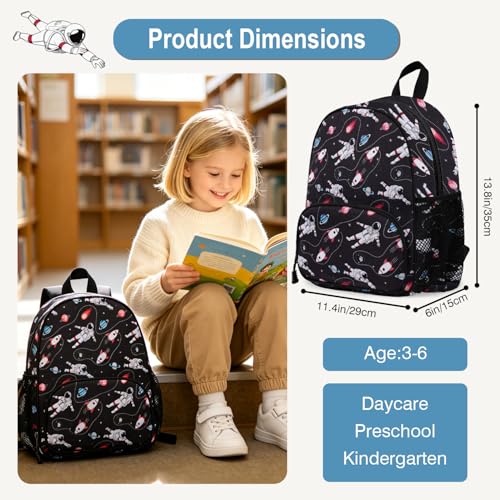 Image of Toddler Kids Backpack for Boys Girls 3-6: Travel Overnight Bag for Preschool, Kindergarten Space Backpack