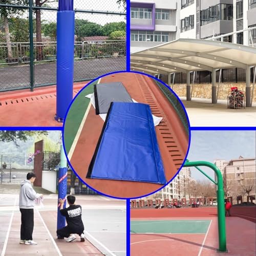 Custom Round Pole Safety Padding for 4" 5" 6" 8" Basketball Hoops - All-Weather Portable Playground Post Pads (Blue, Dia 220mm/8.7in) - 180cm Wrap Around Protection