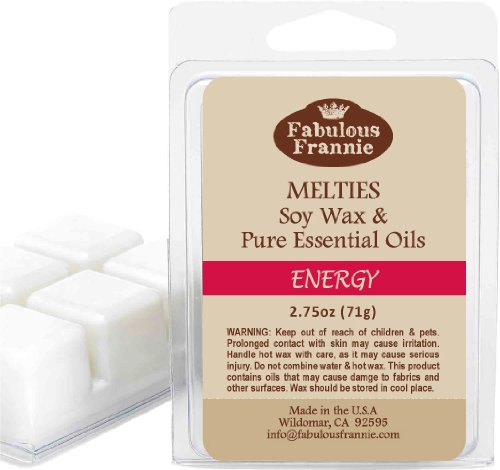 Fabulous Frannie Energy Pure & Natural Soy Candle Meltie/Tart/Melts made with Pure Bergamot and Rosemary Essential Oils 2.75oz