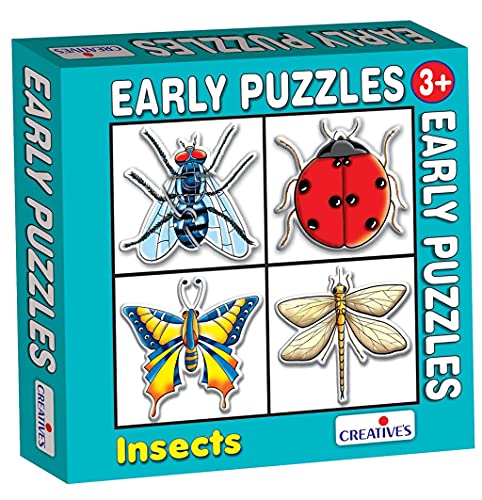Creatives Early Puzzles Step 1 -Insects Puzzle | Early Puzzles Step -1 Series | Fun to Learn Game | Knowledge of Insects (Fly, Ladybug, Butterfly & Dragonfly ) for 3 & Up Kids (B009318WXY) Amazon Price History, Amazon Price Tracker