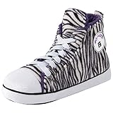 Gohom Women's Sneaker Slipper Boots Warm Indoor Boots House Slippers Size6-7 Black and white
